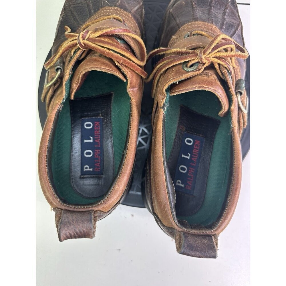 Polo Sport Ralph Lauren Boots 10.5 Dover Duck Leather Brown Buckle Ankle MB2432 - Picture 5 of 9